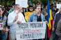 People protesting in Bucharest